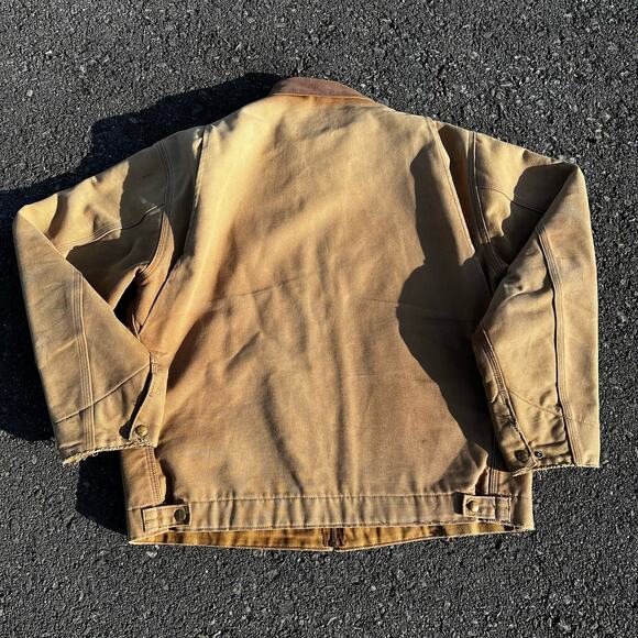 Carhartt vintage Detroit J01 Brown faded blanket lined Jacket men’s size 46 Tall - Picture 2 of 11